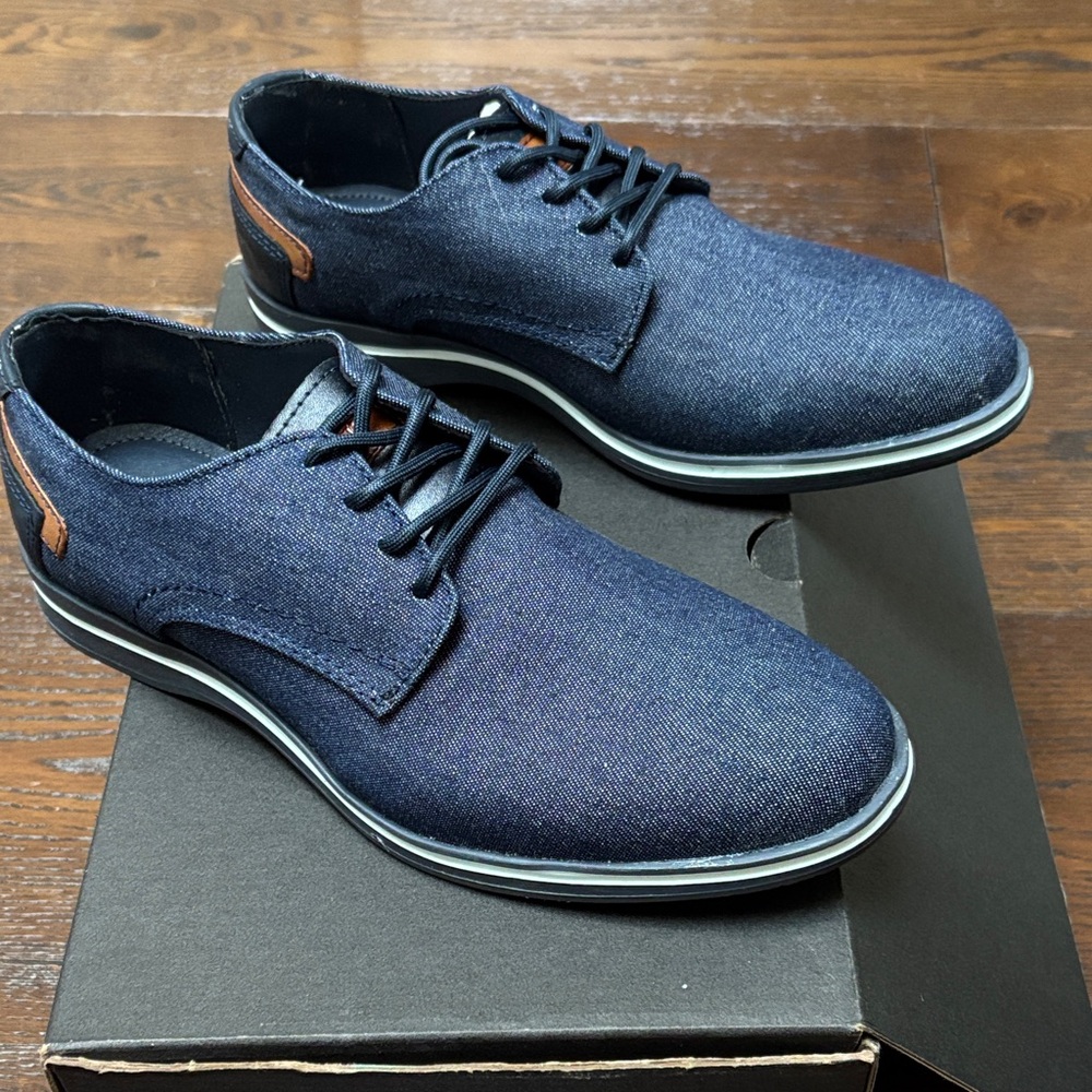 FERRATO Men's Denim Lace-Up Shoes Size 6.5 New